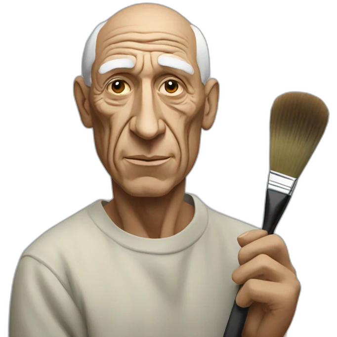 Pablo picasso holding a brush emoji