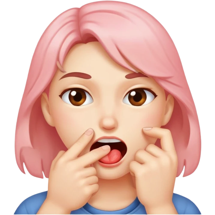 Bitting finger while blushing  emoji