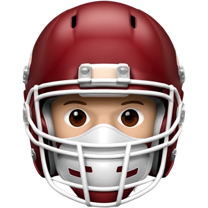 College football player helmet in a deep, dark red color emoji