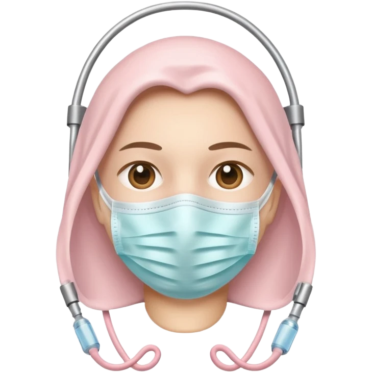 light pastel pink medical mask, no face, iOS emoji style, variation 4 emoji