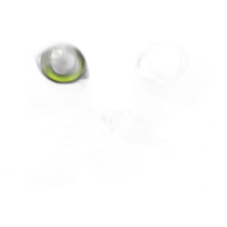 Grey Siberian cat with green eyes emoji