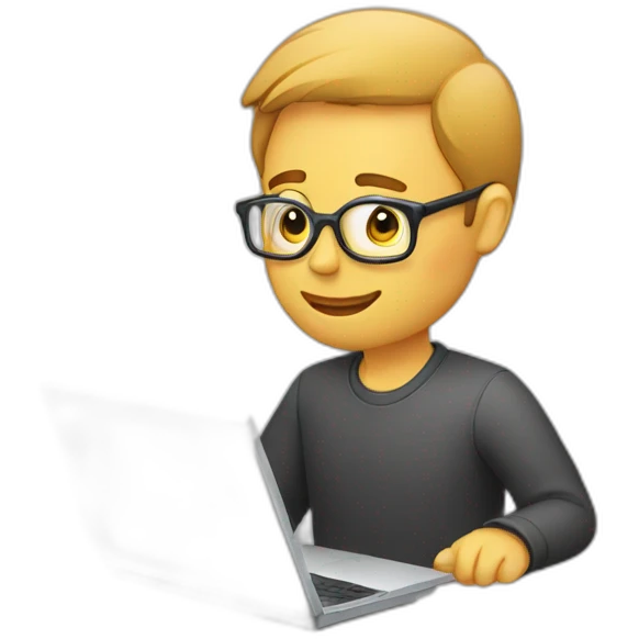 a man typing on laptop emoji