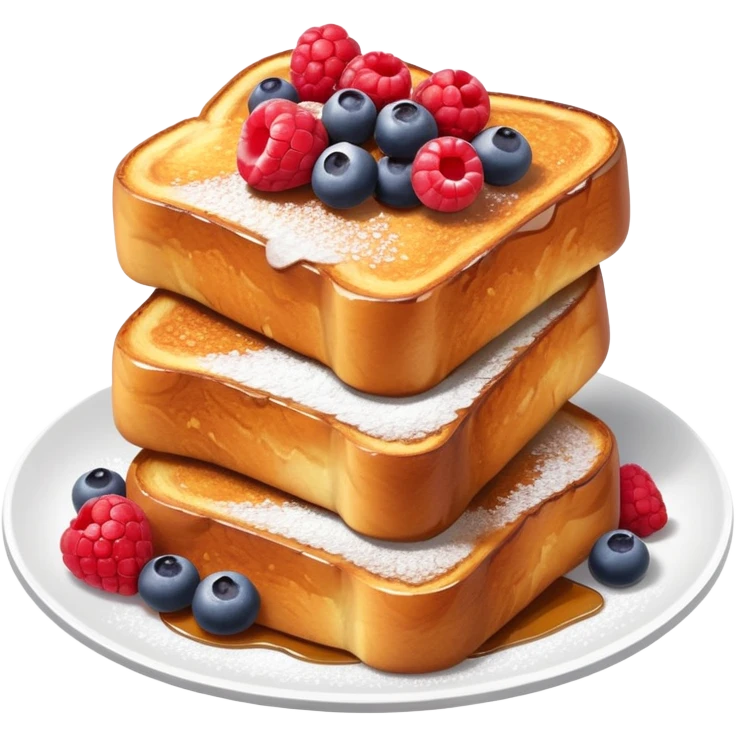 French toast with powdered sugar and berries emoji