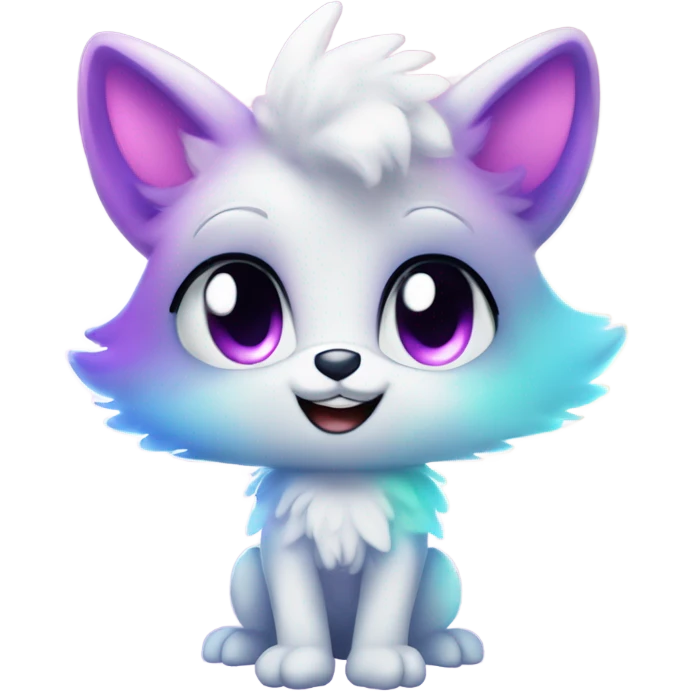 Adorable innocent cute gradient-Sparkle-nebula-fursona anthropomorphic furry, full body emoji