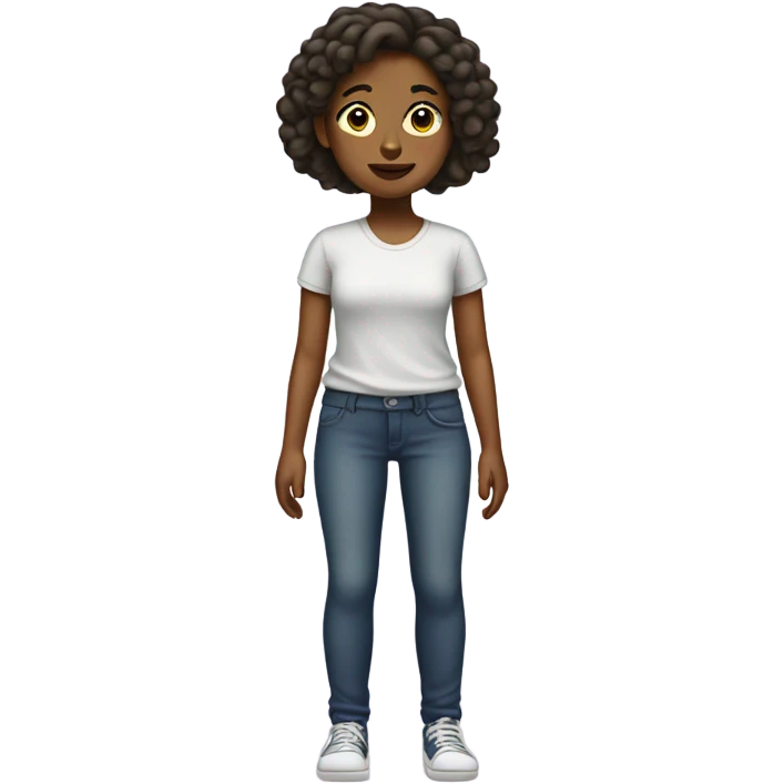 Girl with weak wobbly legs emoji