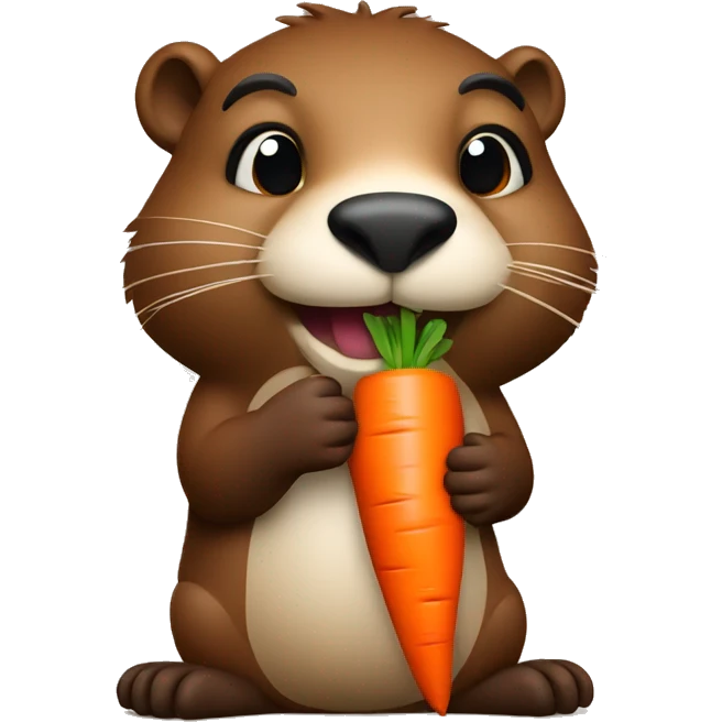 A beaver holding a carrot  emoji