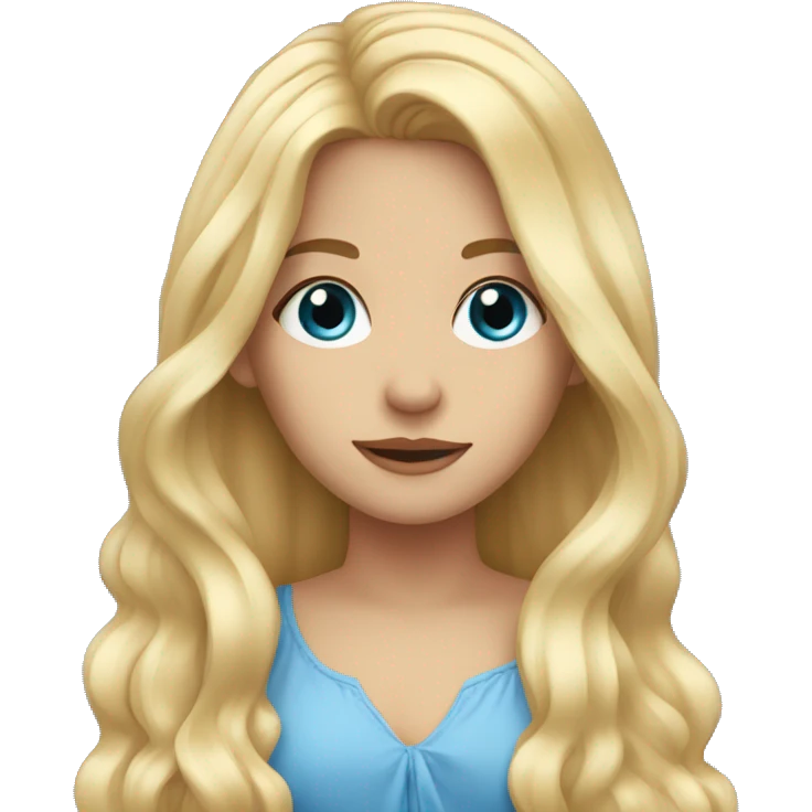 a european girl with long blonde hair and blu eyes emoji