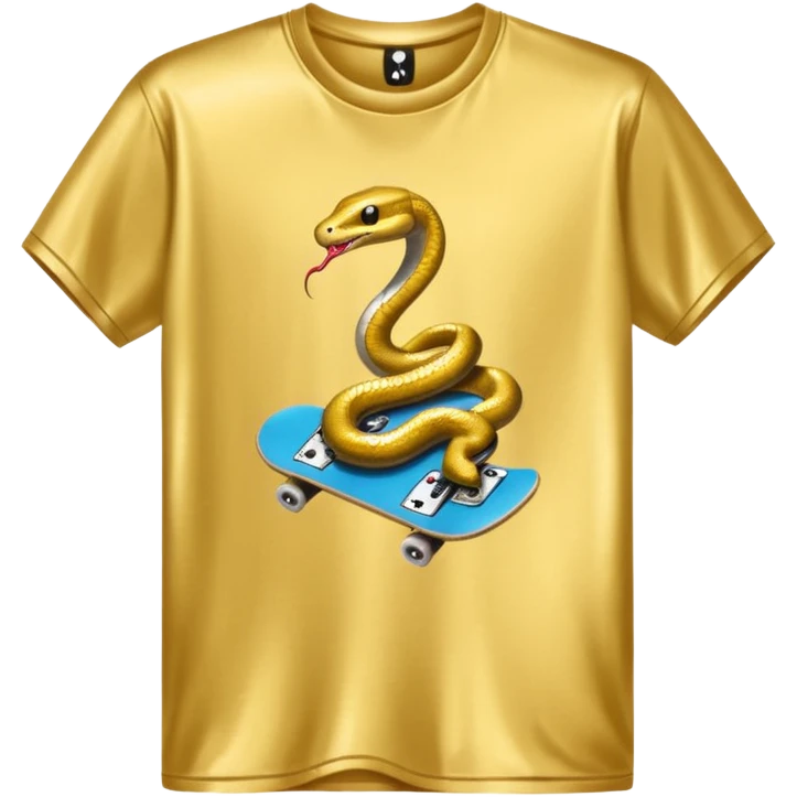 Create a gold T-shirt that says Snakepit Skatepark with a big ace from a card deck emoji