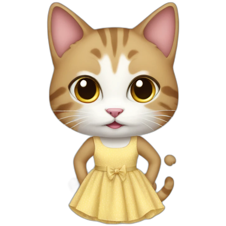 Cat with a dress emoji