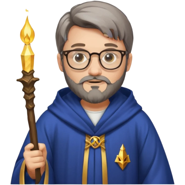 Male wizard, beard, glasses
 emoji