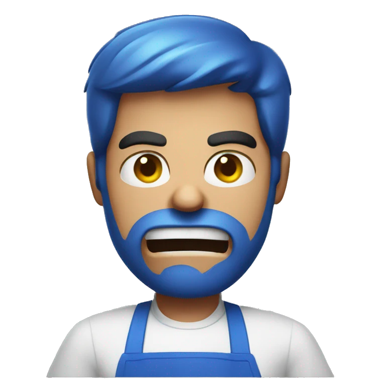 angry guy in a blue apron emoji