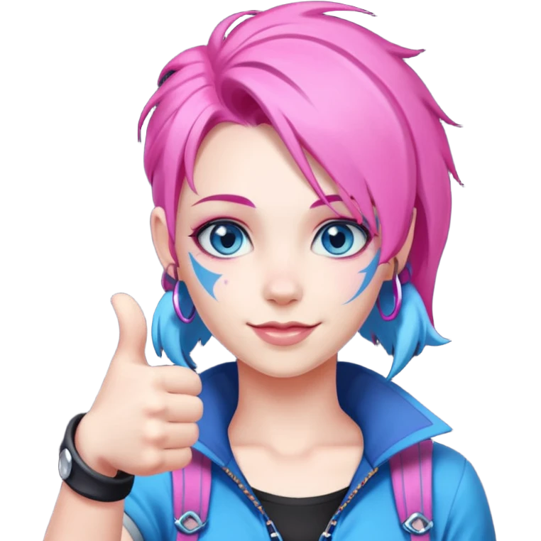 jinx from arcane giving a thumbs up emoji