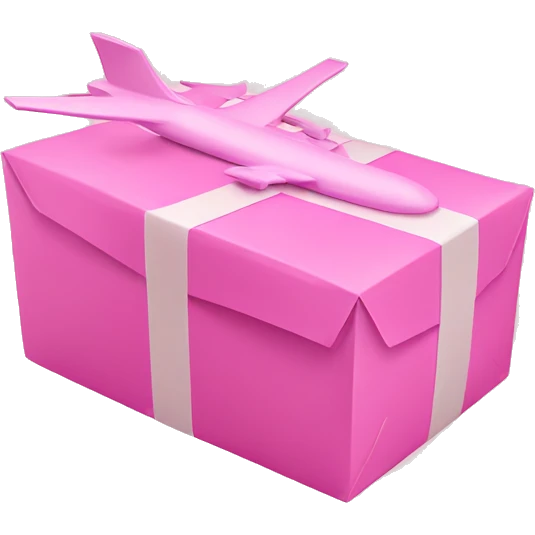 airplane is carrying a pink parcel   emoji