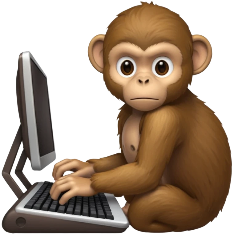 monkey typing the keyboard emoji