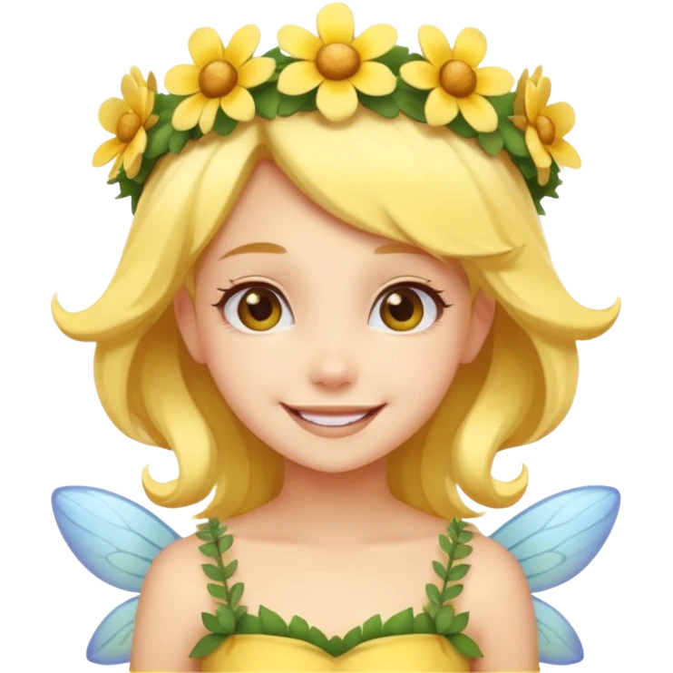 Cute Yellow skin fairy girl emoji