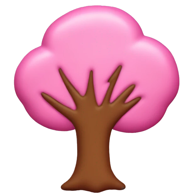 Pink tree cookie emoji