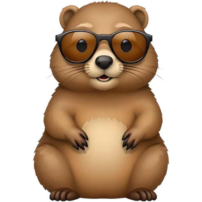 groundhog wearing sunglasses, cool emoji