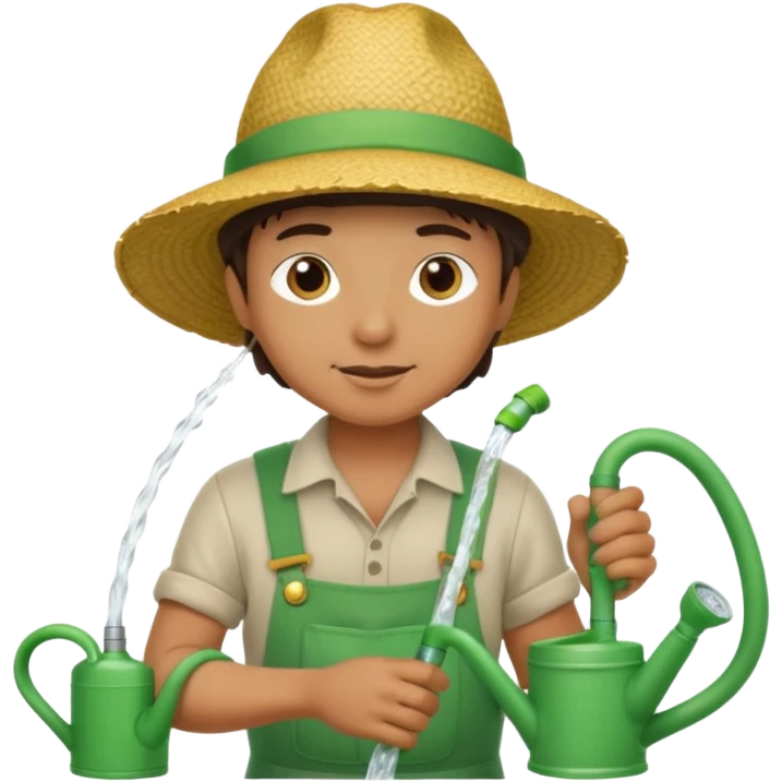 gardener watering with a hose emoji