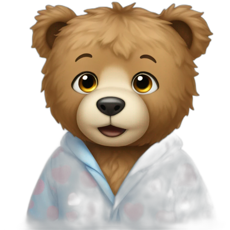 Teddy bear in pijamas emoji