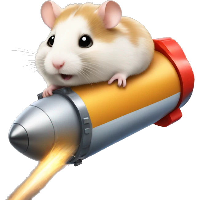 Hamster on Lance rocket emoji