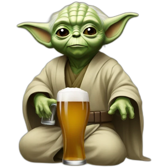 Yoda qui boit une bière emoji