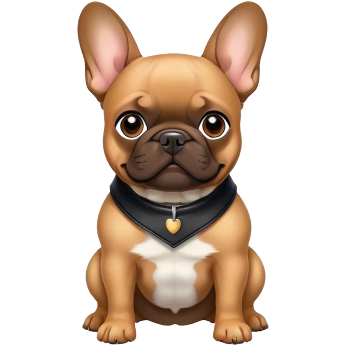 French Bulldog in black leather emoji