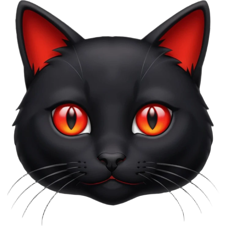 Black cat with red eyes  emoji