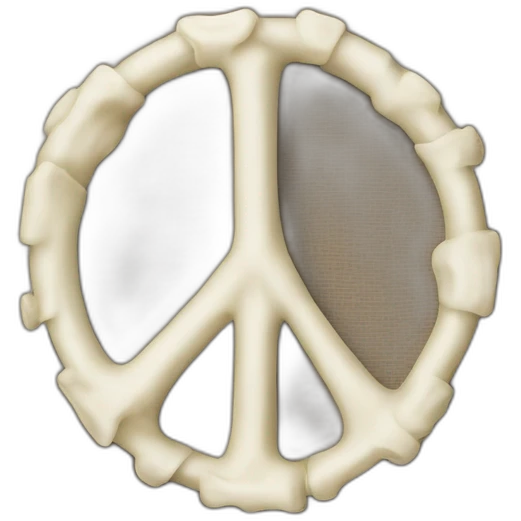 peace sign made of bones emoji
