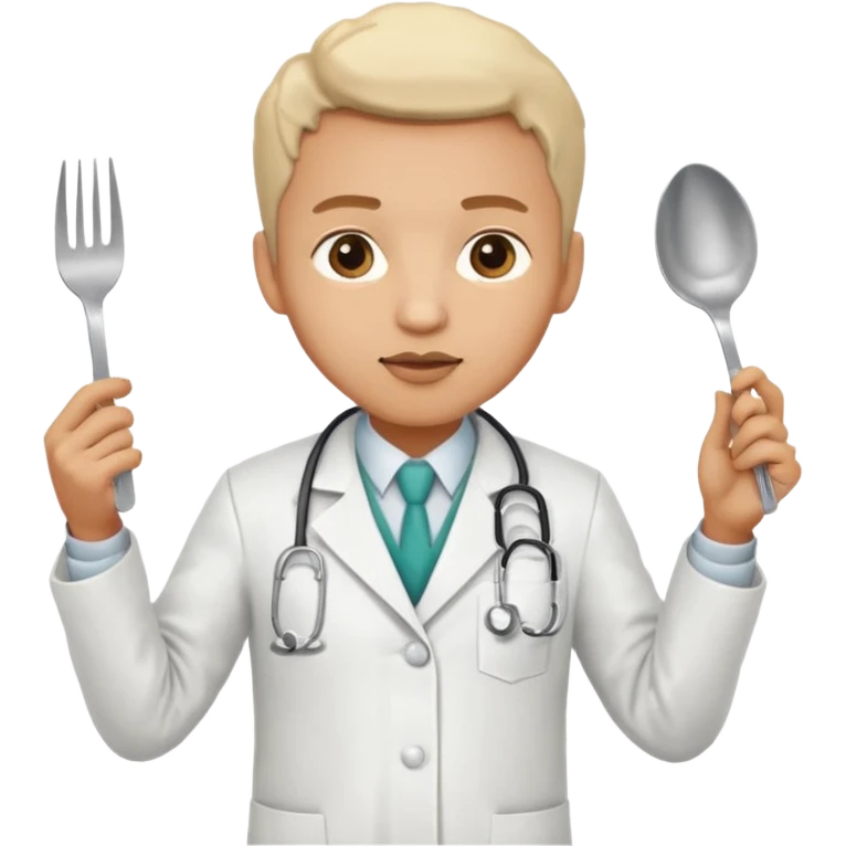 ligth doctor eating in restaurant full body emoji