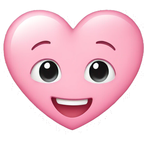 Cute heart smile face emoji
