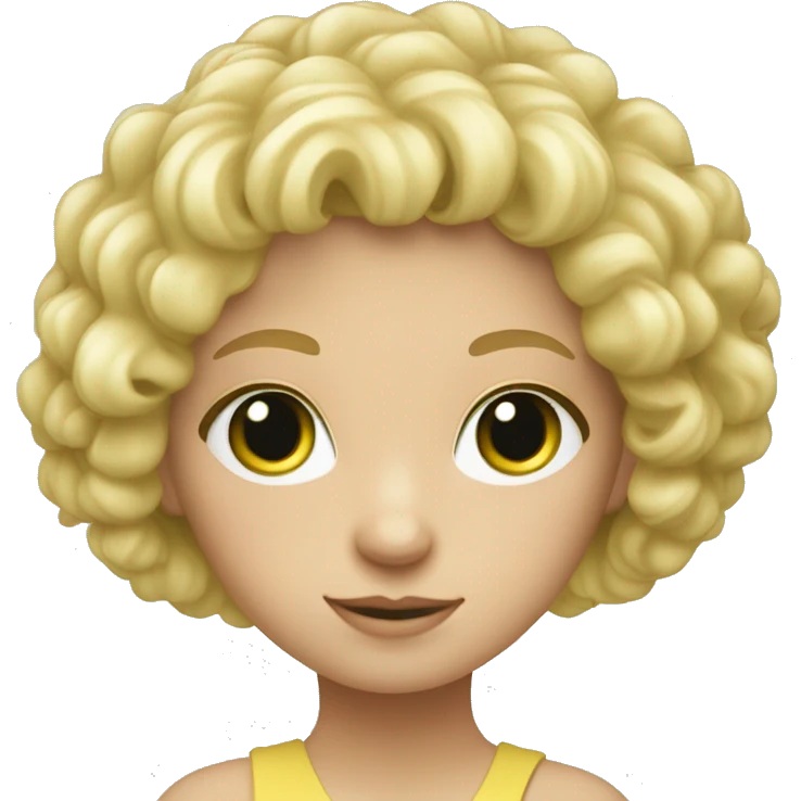 blonde aux yeux vert avec cheveux bouclés long  emoji
