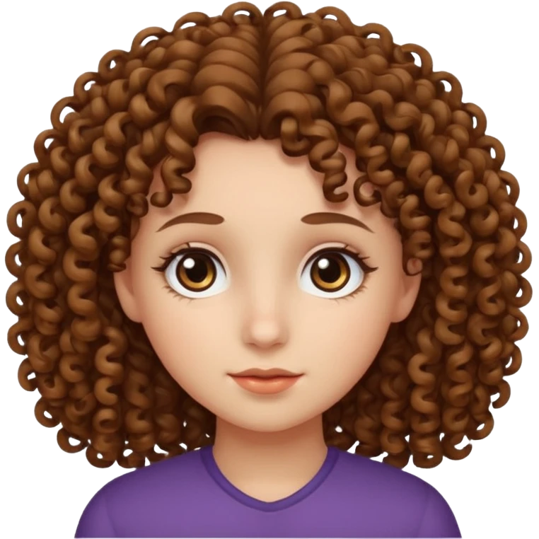 Curly-haired girl with big eyes emoji