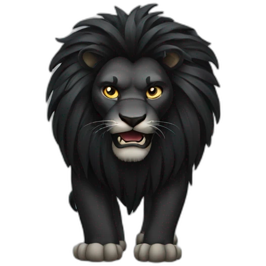 mad black Lion emoji