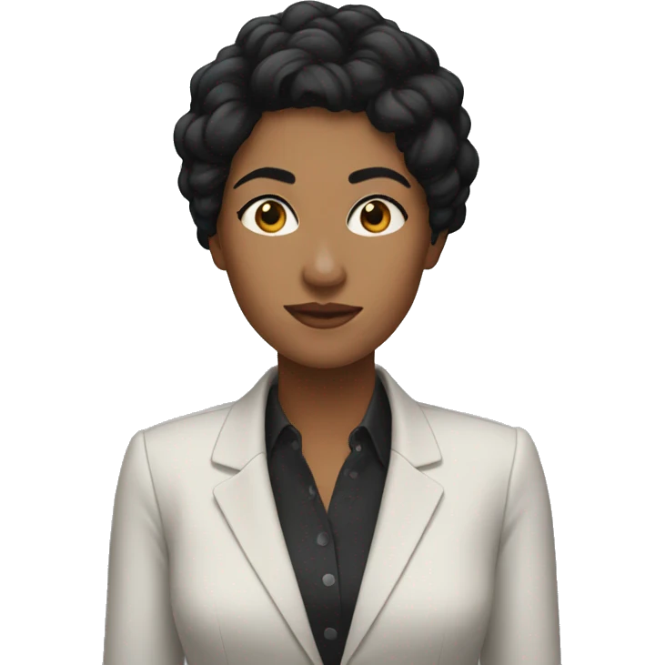 Woman who the blazer black hair  emoji
