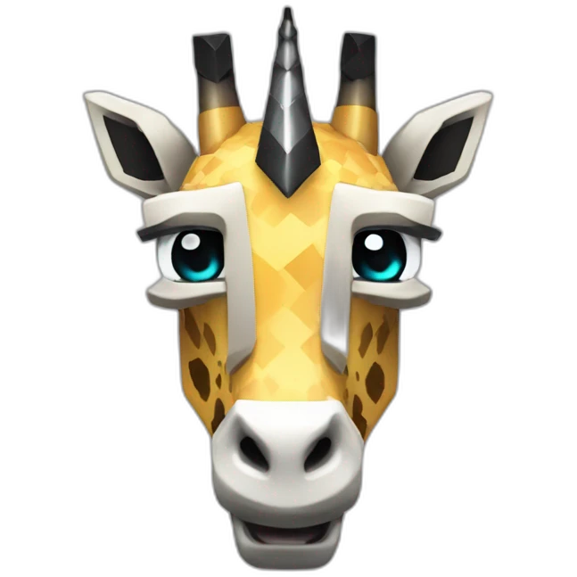 Minecraft Black Jiraffe Head With Diamond Unicorn Horn and Lazer Eyes emoji