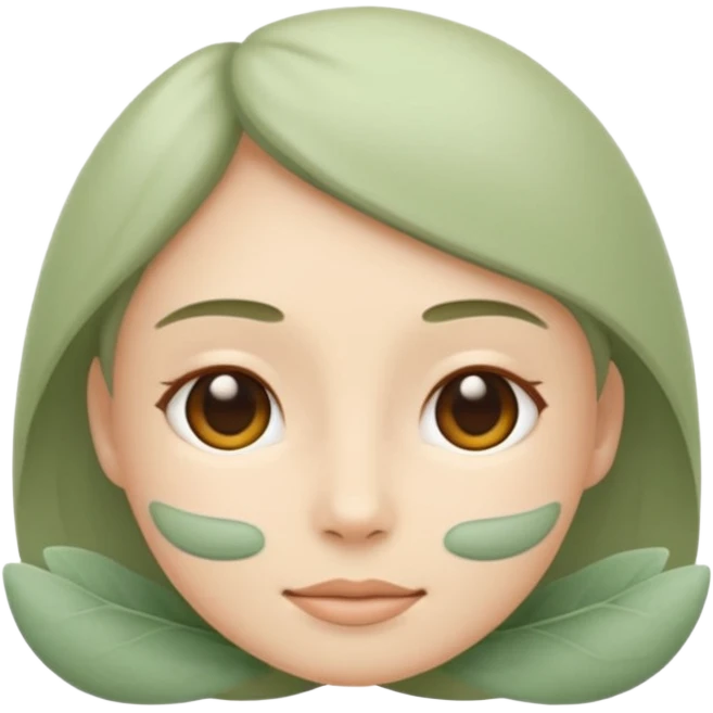 Minimal wellness emoji representing tighter skin and firmness,
subtle lifting effect, smooth contours, calm and natural,
no beauty or cosmetic symbols, soft sage green color palette emoji