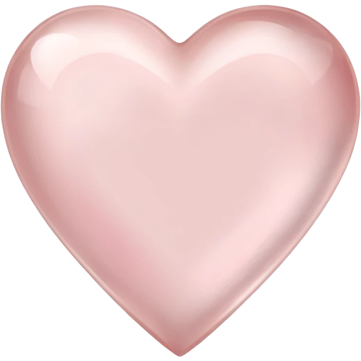 Polished rose quartz heart gemstone with pale pink color and soft glow emoji