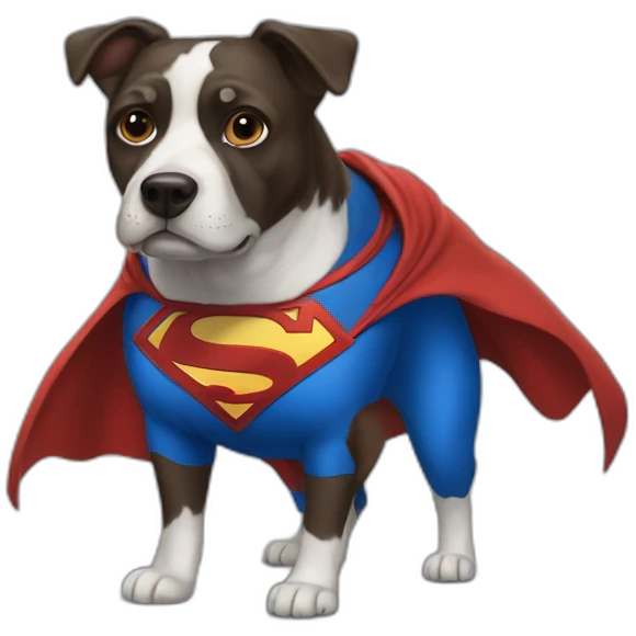 A dog in a superman dress emoji