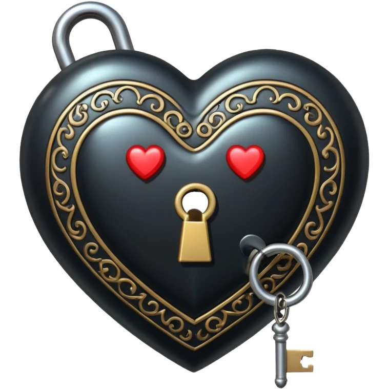 heart with a dark lock and key emoji