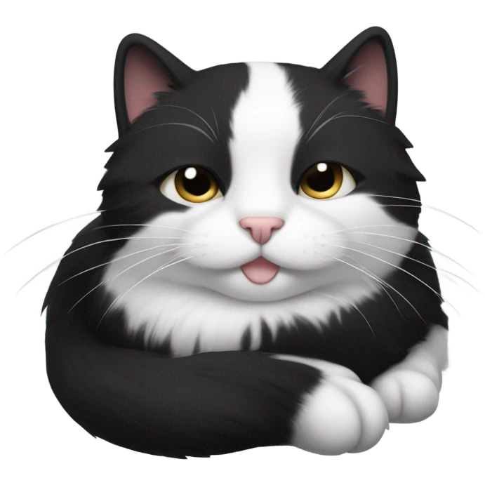 tuxedo cat sleeping emoji