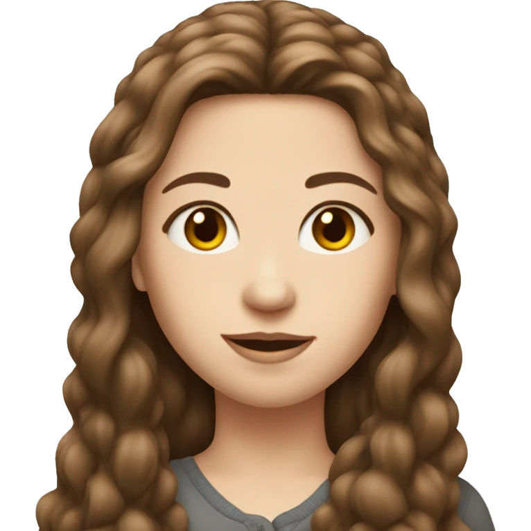 White girl with long brown hair emoji