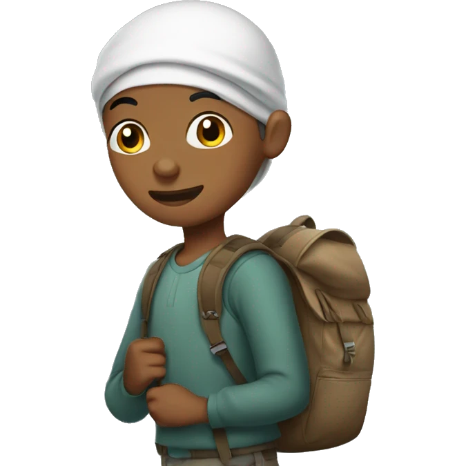 muslim boy with backpack  emoji