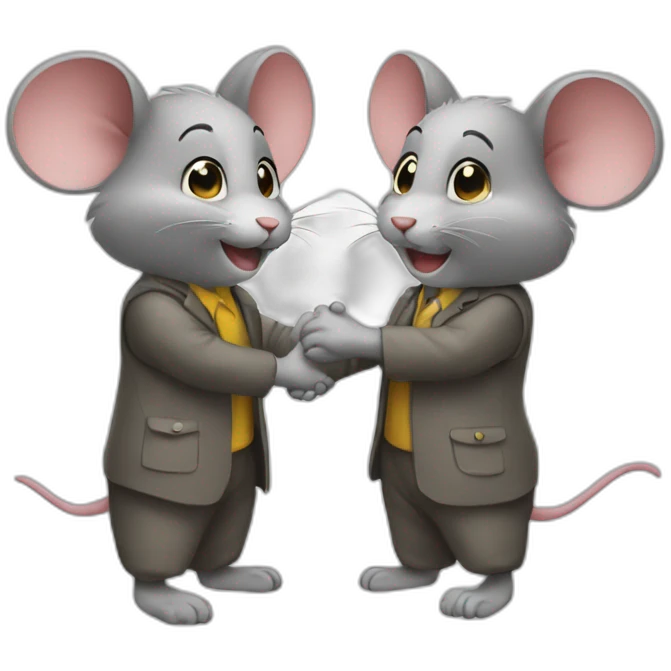 two mouses handshake emoji