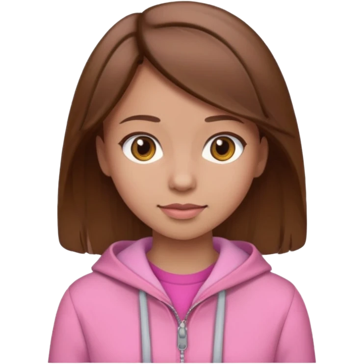 pink wearing girl with brown hair emoji