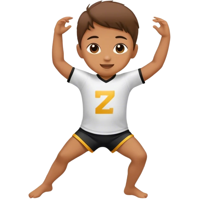 bambino che balla con la maglia del n emoji