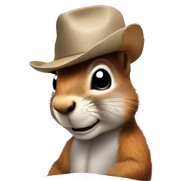 Squirrel dj with a hat emoji