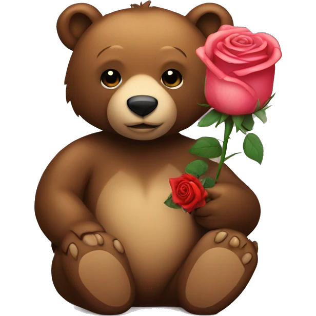 Bear with rose emoji