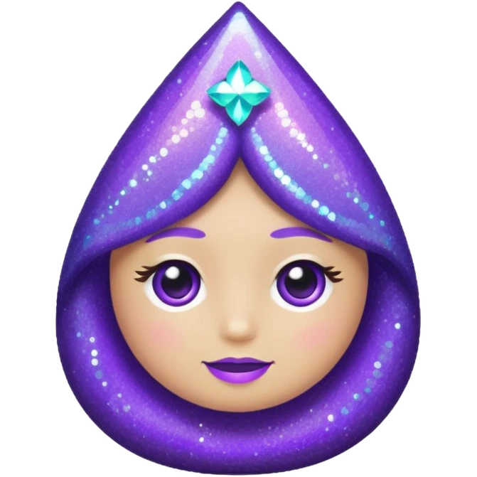 glitter purple and cian bolinha emoji