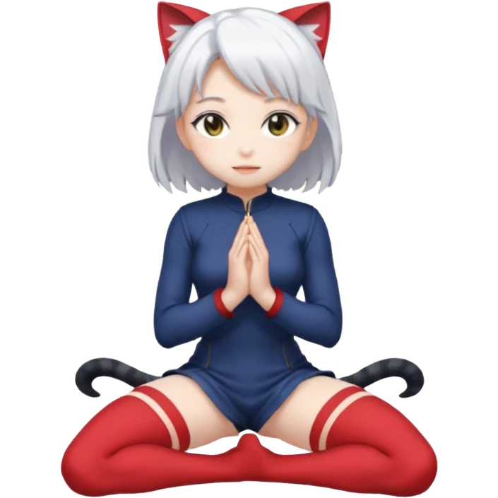 anime catgirl kneeling legs apart emoji