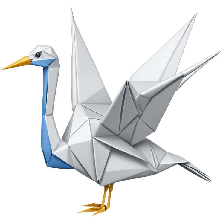 white origami crane emoji